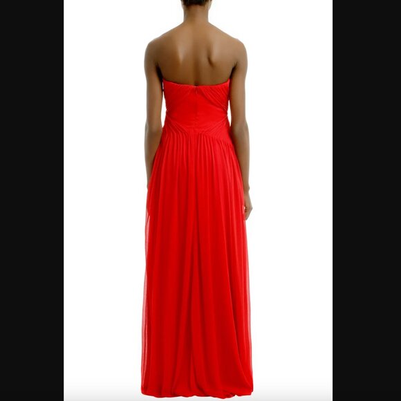 Badgley Mischka Celebrity Gown, Red Chiffon, Size 4 - Picture 3 of 15
